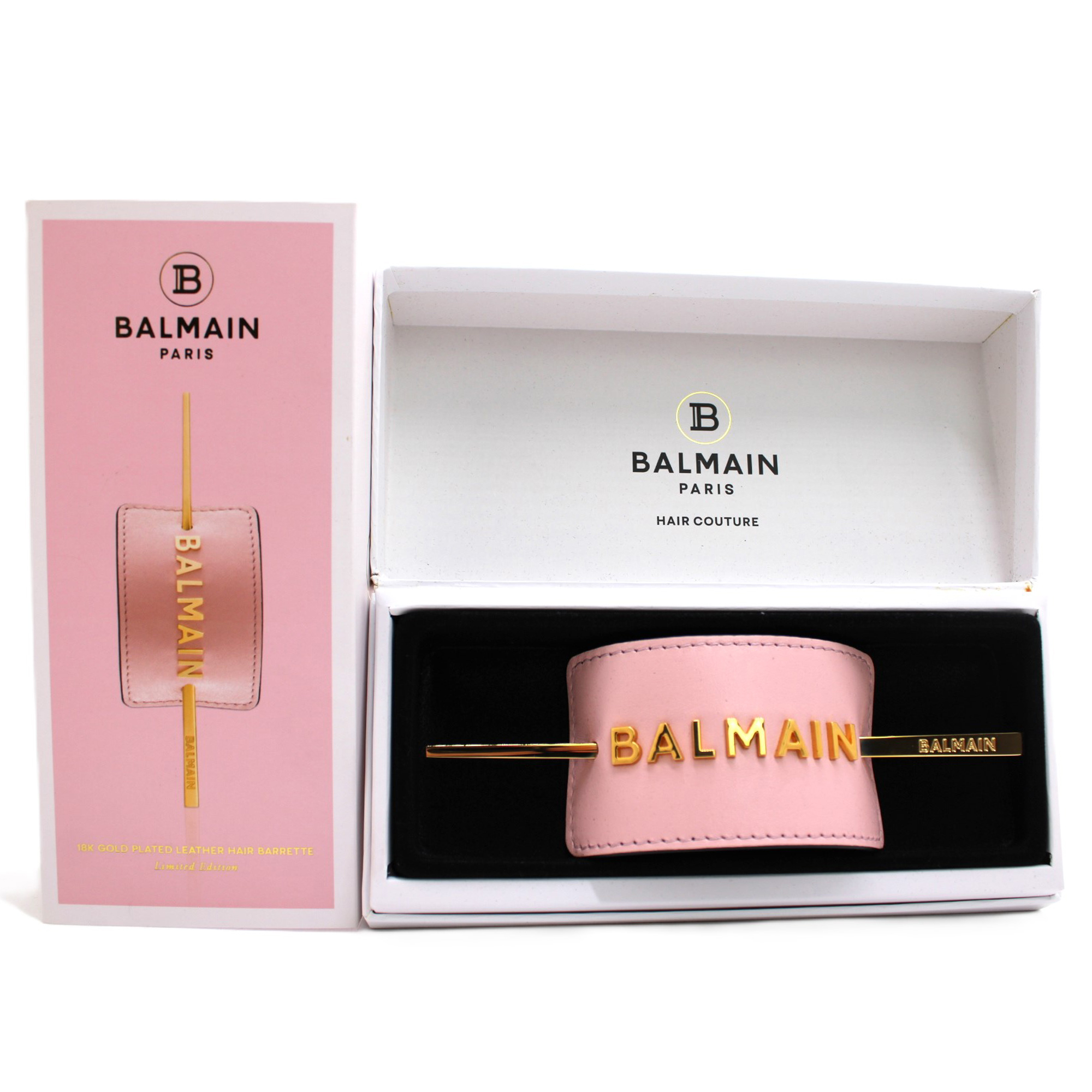 Brand New Balmain Hair Barrette Balmain Signature Logo Gold Plated Medium Barrette  main image 2